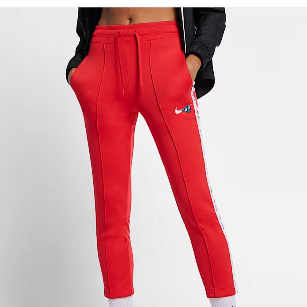 NIKE hyper crop trouser track pants size small - flower embroidered embroidery